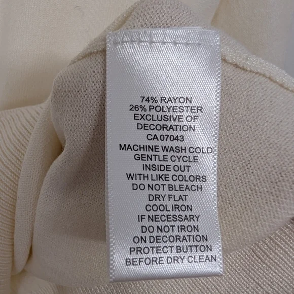 CABLE AND GAUGE IVORY CARDIGAN SIZE SMALL - Picture 5 of 5